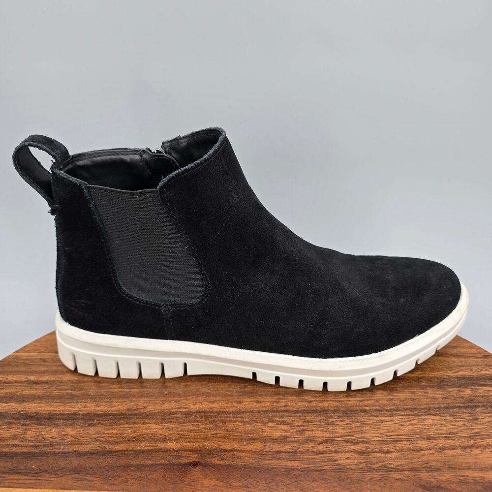 Blondo Boots Womens 8 M Black Suede Leather Chelsea Side Zip Waterproof Booties